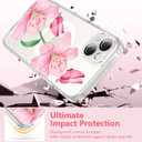 OOK Magnetic Case for iPhone 15 Plus Case Cute Flower Butterfly Design with 2 PCS Screen Protector [Compatible with MagSafe] for Girls Women Floral Clear Slim Phone Cover-Pink Lily Flower