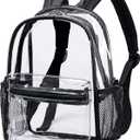 BTOOP Clear Mini Backpack for Stadium Events 12x12x6 Small Transparent Backpacks Plastic See Through Clear Bag for Concerts Work Festival Security Travel
