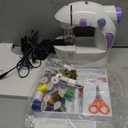 KPCB Tech Sewing Machine for Beginners [Full Set] with Finger Guard and Fabric Bundles - Mini Sewing Machine with Sewing Kits, Foot Pedal, US Adapter and Extension Table (White)