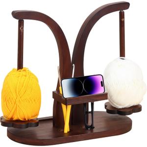 Yarn Holder for Crocheting Magnetic Yarn Holder, Wood Rotary Yarn Spool Holder,Portable Wrist Yarn Holder, Holder Gifts for Crochet Lovers