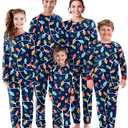 SUNNYBUY Matching Family Christmas Pajamas Set Holiday Jammies Xmas PJS for Women Men Couple and Teens, Christmas Lights, 6T