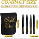 24 Pcs 6 Sets Thank You Gift Tweezers Set Eyebrow Tweezers Christmas Thank You Professional Stainless Steel for Facial Hair for Christmas Stocking Stuffers Gifts for Adults Men Women