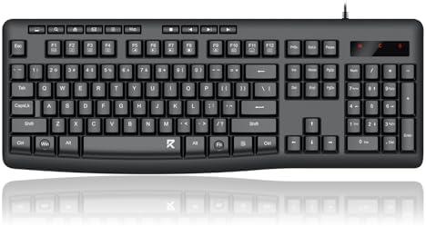 Redragon BK7366 Wired Keyboard,Multimedia USB Quiet Computer Keyboard,Silent Keyboard with Large Number Pad,Spill-Resistant,Anti-Wear Letters,Full Size for Laptop,Desktop
