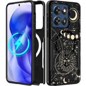 for Moto G Stylus 2025 Case - Compatible with MagSafe Women Cute Girls Magnetic Phone Cover Aesthetic Sun Moon Heavy Duty Shockproof Design for Motorola Moto G Stylus 5G 2025 Cases (Planet)