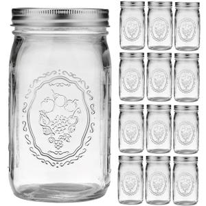 Esrentle 16 Pack 8 oz Mason Jars with Regular Airtight Lids - Glass Canning Jars 8 oz, Mini Mason Jars for Jam, Jelly, Honey, Overnight Oats, Party Favors, Shower Favor, Separable Lids