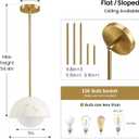 Modern Pendant Light Fixtures: 10 Inch Resin Shade Mid Century Chandelier with Milk Glass Globe - Adjustable Gold Pendant Lighting for Kitchen Island 3 Packs, 3 Pack-Without Glass Globe