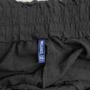 Anyhold Womens Capri Pants Loose High Waisted Wide Leg Lounge Pants Drawstring Casual Palazzo Trousers with Pockets (X-Large, Black)