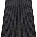 Indoor Outdoor Door Mat, 4 x 2' Doormat for Entryway, Rubber Backing Non Slip Front Door Mat Outside Entrance, Super Absorbent Commercial Floor Mat for Home Office (Dark Grey Striped)