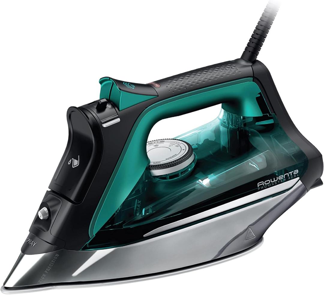 Rowenta Pro Master Stainless Steel Soleplate Steam Iron for Clothes, AntiDrip Protection, 210 g/min, 400 Microsteam Holes, 1775 Watts Iron Steamer for Clothes, Powerful Steam DW8360, Power Steam
