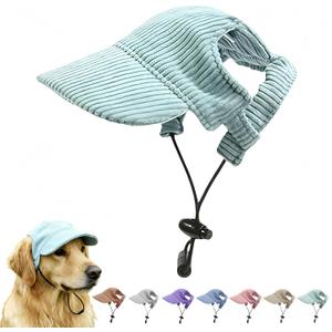 Pet Baseball Cap with Ear Holes - Multi-Color Sun Visor Hat for Dogs & Cats, Summer & Fall Beach Headwear for Puppies & Kittens (Green, L)