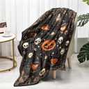 50"x40" Vintage Halloween Throw Blanket,Witch Spider Webs Bat Pumpkin Skull Gothic Blanket, Festival All Seasons Warm Cozy for Sofa Chairs Bed Office Home Women GIrls Gift (Halloween Blanket 1)
