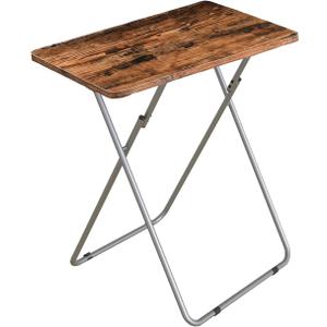 Tv Trays Folding Tv Table, Dinner Table for Eating with Sturdy Metal Frame, Small Foldable Snack Trays Table for Living Room, Couch,Sofa, Bed, No Assembly Required (Yellow Brown)