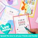 JOYIN 12 Packs Valentine's Day Cards with Pop Fidget Keychain Toys, Stress Anxiety Relief Fidget Toys with Cards for Kids Valentine Classroom Exchange Prizes, Valentine's Day Party Favors