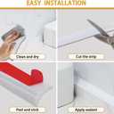 2 x Peel and Stick Splash Guard for Countertop, Shower Water Dam Barrier, Waterproof Caulk Seal Strip for Kitchen and Bathroom Sink Cooktop Edge (White, 39" L x 0.59" H)