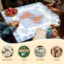 Coastal Beach Crab Mahjong Mat 31.5 x 31.5 in, Blue and White Plaid Mahjong Mat for Table, Anti-Slip Noise Reduction Game Table Cover Tablecloth for Card Poker Dominoes Dice and Board Games