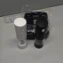 CIRCLE JOY Electric Salt and Pepper Grinder Set Automatic Salt and Pepper Mills Set with Easy-to-Carry Charging Base and LED Light, USB Rechargeable, Upgrade External Adjustable Coarseness (03/White&Black/Charging Base)