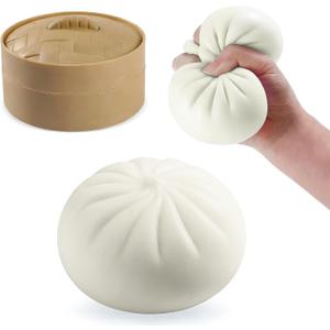 Squishy Dumpling Mystery Box - Stress Relief Fidget Toy, Easter Basket Stuffers for Kids Teens Adults, Sensory Anxiety Relief Squeeze Toys for Boys and Girls, Dumpling Squishy Toy Gifts