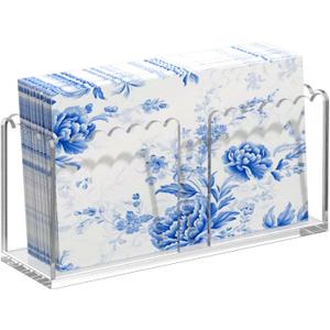 Transparent Acrylic Napkin Holder Clear Guest Paper Disposable Hand Towel Dispenser Tray Organizer For Table Home Kitchen Restaurant and Hotel Business (Vertical Scalloped Rectangle Clear)