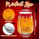 Maxcheck 6 Pack 18 oz Halloween Stemless Wine Glasses Halloween Wine Glass Set Clear Drinking Tumbler for Homes and Bars for Party Gift(Bloody)