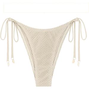 ZAFUL Bikini Bottoms for Women Fishnet Tie Side String Bathing Suit Bottoms Tanga High Cut Swimsuit Bottom (S, Only Bottom-light Coffee) ZAFUL Bikini Bottoms for Women Fishnet Tie Side String Bathing Suit Bottoms Tanga High Cut Swimsuit Bottom (S, Only Bottom-light Coffee)