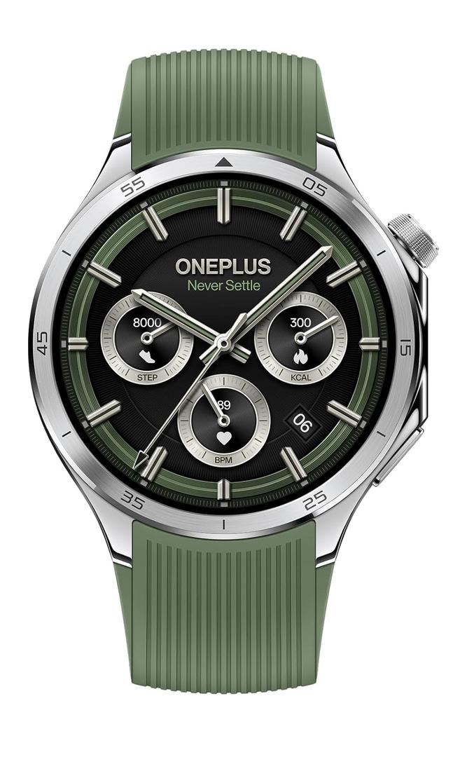 OnePlus Watch 3 Emerald Titantium, 32GB, 120-Hour Battery, Health & Fitness Tracking, Sapphire Crystal Design, Titanium Bezel, Dual-Engine, Wear-OS by Google, not Compatible with iOS (1.50 inches)