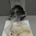 1-Light Black Modern Wall Sconces for Bedroom, Round Sconce Wall Light Fixture for Bathroom, Alabaster Sconce Lighting for Living Room, 1 Pack