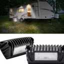 5 Inch LED RV Exterior Lights 12 Volt RV Porch Light,RV Outdoor Lights 750 Lumen Black Lighting Fixture Kit Compatible with Trailers Campers Travel Towing Utility Vehiclesowing (2pcs)