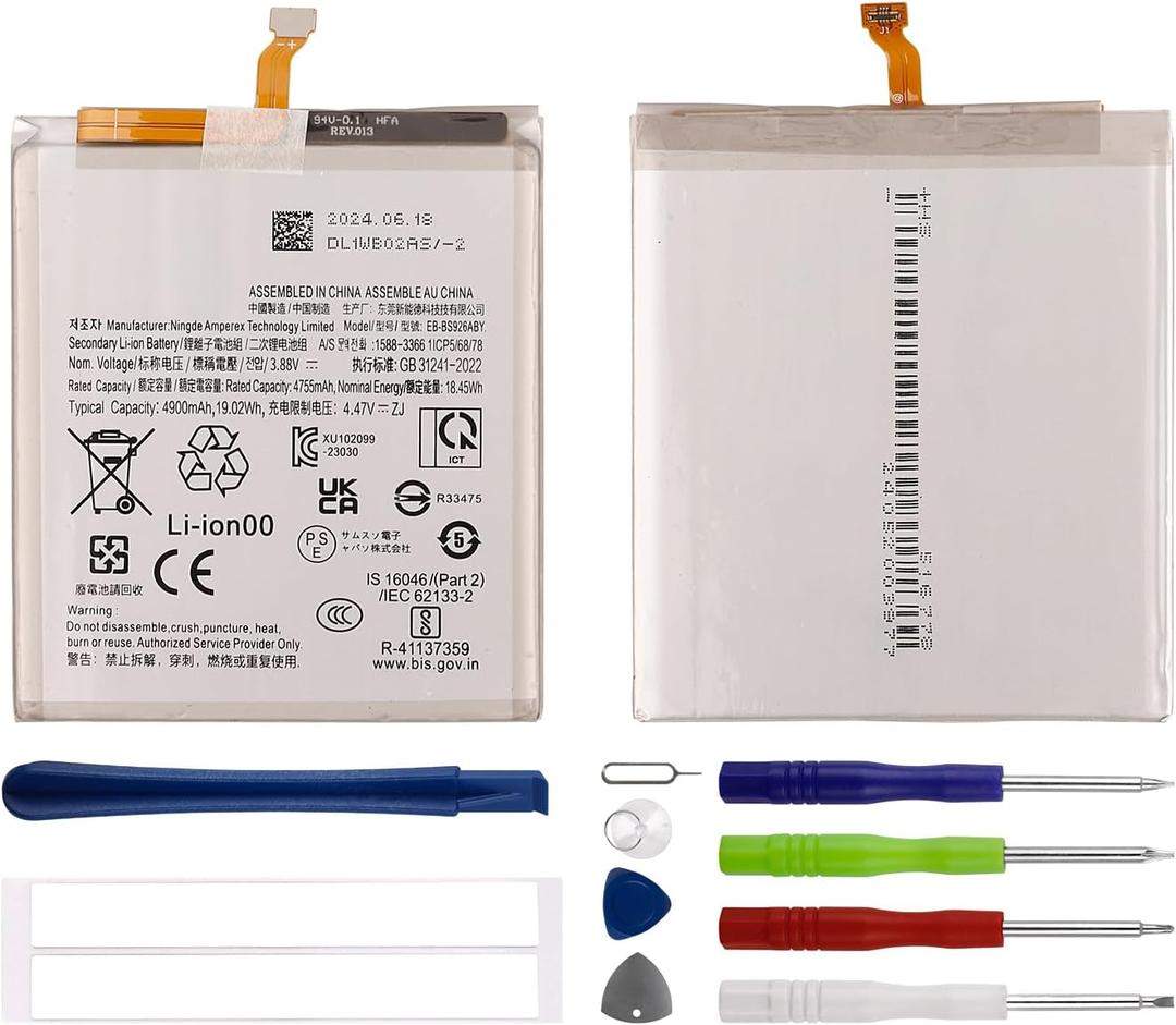 Duotipa New EB-BS926ABY Replacement Battery for Samsung Galaxy S24+ SM-S926 with Repair Tools Kit