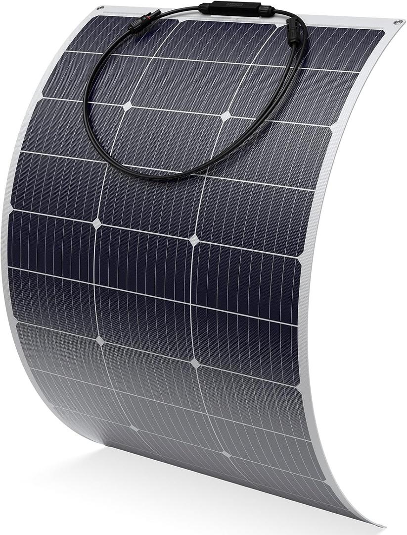 Solarapex 100watt Flexible Solar Panel -Lightweight Mono Solar with ETFE Coating, IP68 Waterproof, Fiberglass Protection for 12V Battery Charging in RV, Boat, Marine, Camping & Off-Grid(100W)