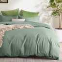 Bedsure Duvet Cover Queen Size - Soft Double Brushed Bedding Set for Kids & Adults, Zipper Closure, 3 Pieces, Includes 1 Duvet Cover (90"x90") & 2 Pillow Shams, NO Comforter, Sage Green