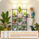 Floor Lamp with Shelves, 73" Tall Adjustable Standing Shelf Lamp with Dimmable LED Bulb & Linen Shade, 5-Tier Metal Storage Rack, Modern Display Shelf for Living Room, Bedroom, Office or Corner Space