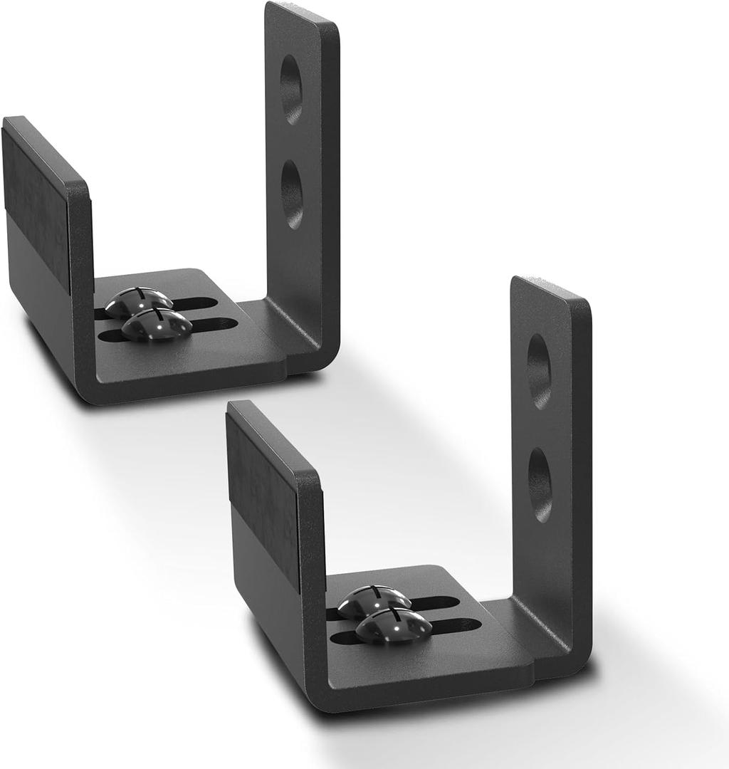 EaseLife Sliding Barn Door Bottom Floor Guide,U Shape,Flexible Adjustable Fit Distance, Flush Flat Bottom Design, Wall Mount System,for Door & Cabinet,Black, 2 Pack