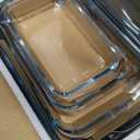 Plastic lids, Rectangular Glass Bakeware Set with Lids, Baking Pans for Lasagna, Leftovers, Cooking, Kitchen, Freezer-to-Oven and Dishwasher, Gray, 4 Pack