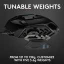 Logitech G502 Hero High Performance Wired Gaming Mouse, Hero 25K Sensor, 25,600 DPI, RGB, Adjustable Weights, 11 Programmable Buttons, On-Board Memory, PC/Mac - Black