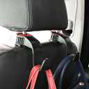 Amooca Car Seat Hooks with Adjustable Hasp Headrest Storage Hanger Universal Fit Automotive Organizer for Purse Bag Coat 4 Pack Black Red
