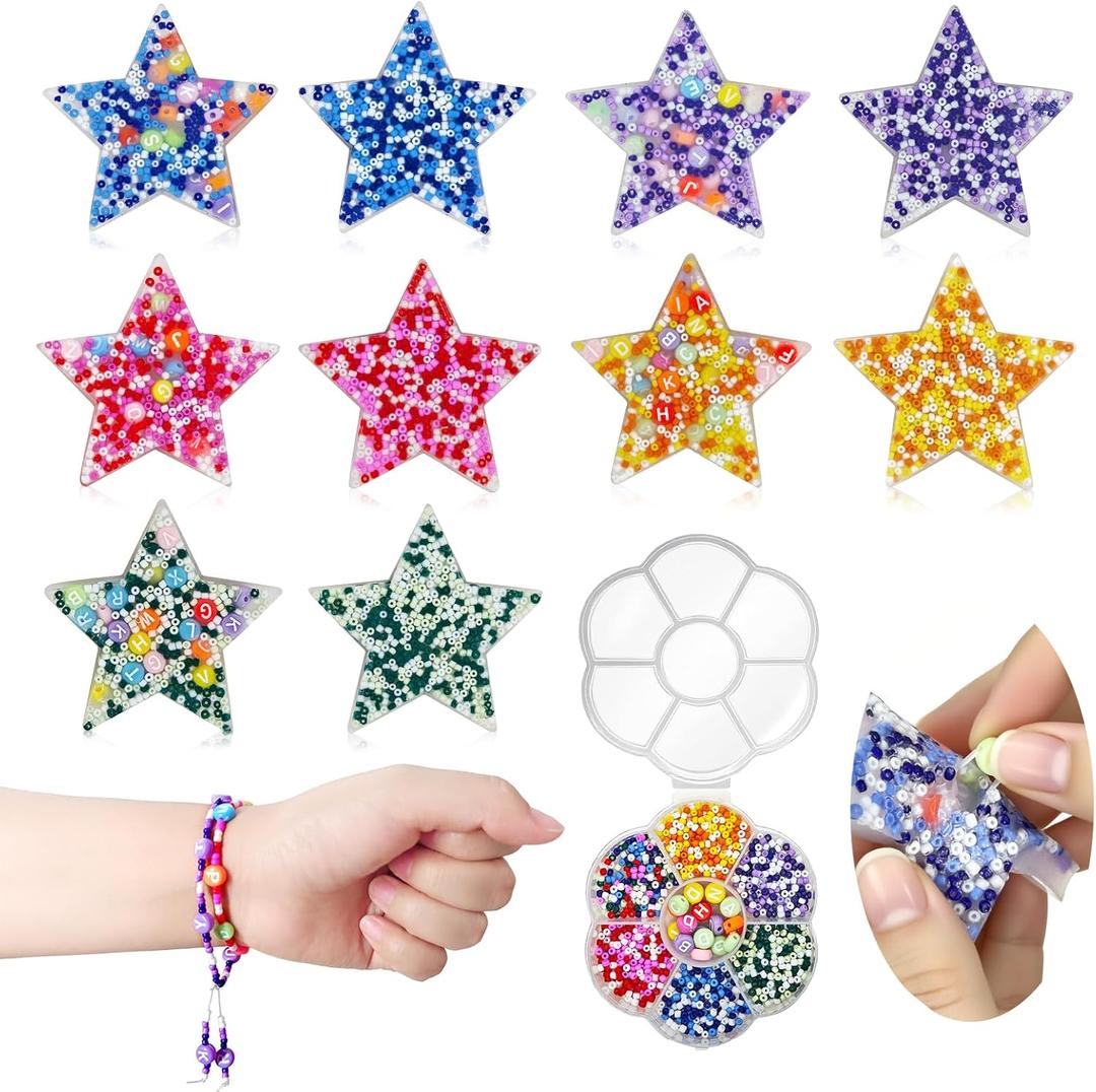 10-Piece Picky Pad, Skin Picking Fidget Toys with DIY Bracelet Picking Pad (Includes Divided Container) Sensory Fidget Pads for Relieving Anxiety & Dermatillomania, Suitable for Kids & Adults