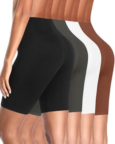 UMMISS Cotton Boy Shorts Underwear for Women High Waisted Biker Shorts Tummy Control Boxer Briefs Pack, L