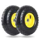 AR-PRO (2 Pack) 4.10/3.50-4 Tire and Wheel, Replacement 10-Inch Pneumatic Tire with 5/8" Bearings and 2.2" Offset Hub, Compatible with Hand Truck, Wheelbarrow, Wagon, Gorilla Carts