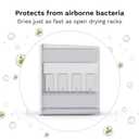 Baby Brezza Covered Drying Rack & Countertop Organizer - Vertical Bottle Storage with Lid - Fits Large 8 Bottle Capacity Plus Accessories to Keep Items Tidy