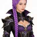 24-inch Purple Long Braided Wigs for Girls Anime Character Cosplay Wig for Halloween Costume Wig