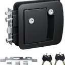 All-Metal RV Door Lock Replacement, Black Motorhome Door Latch Lock Fits 4.25" x 4.50" Opening for Class A and Class C RVs, Includes 4 Keys