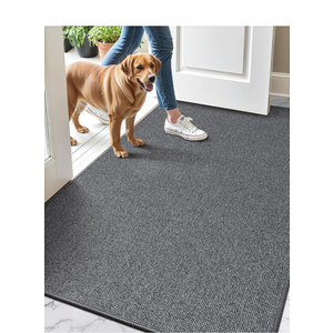LUMI Indoor Door Mat 36"x56", Ultra Thin Low Profile Non-Slip Doormat for Home Entrance, Absorbent & Stain-Resistant Welcome Mats, Washable Entryway Mat for Front Door, Patio, Porch, Grey