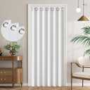 100% Blackout Closet Curtain for Open Closet Magnetic Door Panels for Doorway, Sound Proof Curtains for Doorway, 1 Panel, W45 x L80, Grayish White