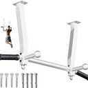 Pull Up Bar Ceiling Mount, 600LBS Heavy Duty Multi Grip Chin Up Bar, 24"/16" Rafter PullUp Bar, Ceiling Beam for Gym/Garage/Basement with Ball Finger & Round Anchors, Easy to Install (White)