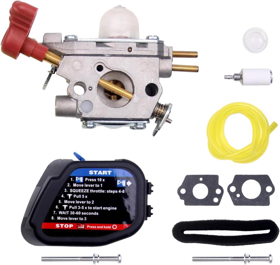 New Carburetor Air Filter Cover Kit Compatible with Troy Bilt 25CC String Leaf Blower TB35EC TB2044XP TB2040XP Murray 25B M2560 Craftsman 27cc String Replace MTD 753-06288 ZAMA C1U-P27