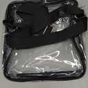 MAY TREE Clear Messenger Bag Stadium Approved Clear Bag Purse for Stadium Events Concert Sport Work (Black)
