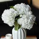 3PCS 22 inch Lifelike Artificial Hydrangea Large Real Touch Flowers Artificial Flowers Dry Flowers Outdoor Wedding Christmas Office Family Party Living Room Table Decoration (White)