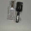 Boar Bristle Hair Brush Set - Dry/Wet Hair Brushes Detangler for Fine, Thick, Curly Hair - Curved and Vented Hair Brush for Women, Men or Kids (Black & White)