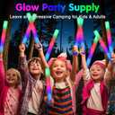 wellent 112 PCS Foam Glow Sticks, Foam Light Up Sticks Party Supplies with 3 Mode Colorful Flashing, Glow Sticks Bulk Party Pack, Led Foam Sticks for Birthday, Wedding, New Year, Carnival, Concert