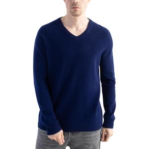 Chanyarn Men's 100% Merino Wool Sweater 2025 Fall Winter First-Line Ready to Wear V Neck Long Sleeve Seamless Knit Sweater (Large)